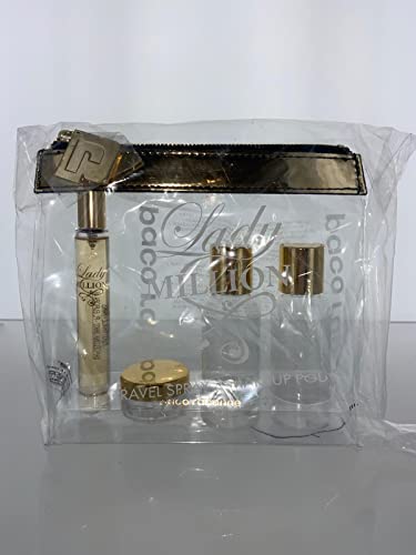 paco rabanne Lady Million Set Travel 10 ml EDP + botella cosmética reutilizable + tarro cosmético reutilizable + bolsa de cosméticos