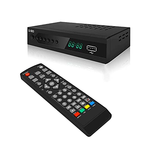 Analog to Digital TV Converter Box - UBISHENG U-003 Set-Top Box TV Box ATSC Tuner for 1080P HDTV with TV Tuner, Time Shift, EPG, PVR Recording&Playback, Media Player, HDMI Cable, Timer Setting, QAM
