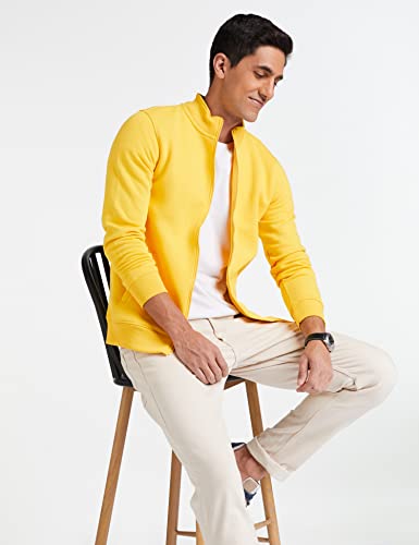 Image of Amazon Brand - Symbol Men Cotton Blend High Neck Zipper Sweatshirt (Available in Plus Sizes)