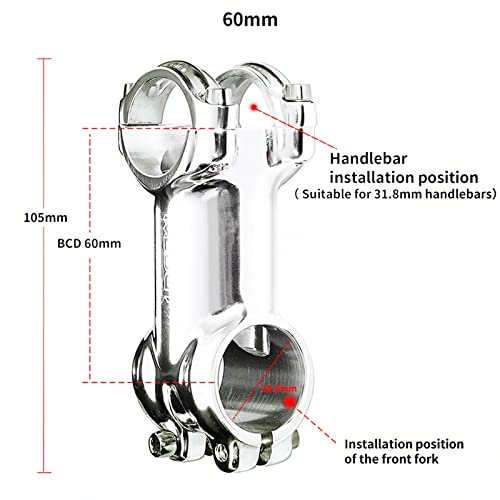 SPYMINNPOO MTB Stem 31.8mm Bike Silver Stem Aluminum Alloy Bicycle Handlebar Stem - Image 3