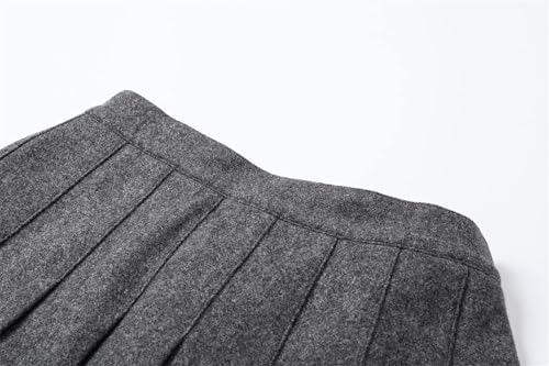 SANGTREE Girls Women's Woolen Pleated Skirt with Stretchy Band and Pockets for Winter, 2 Years - US 4XL3