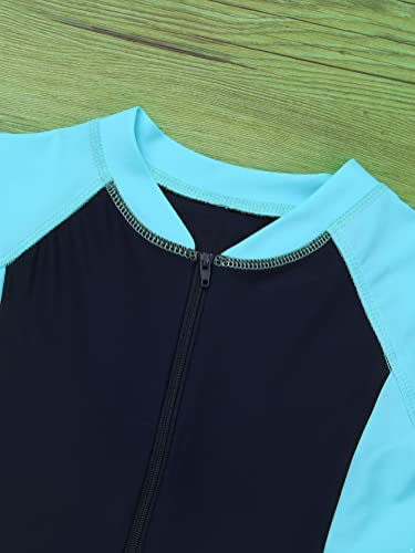 Image of Alvivi Kids Baby Boy Girls Short Sleeve Shorty Swimming Suit UV Sun Protective Zipper One Piece Swimsuit