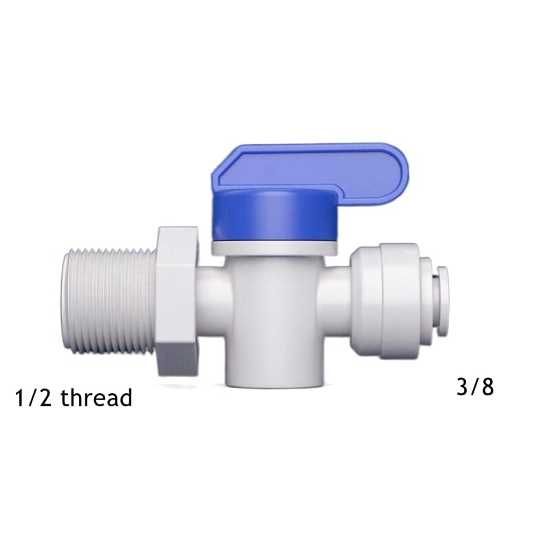 50 unids/Lote 1/2"Rosca Macho-válvula de Bola de 3/8" retrolavado controlado 9,5mm RO Montaje PE tubería Conector rápido Piezas de Filtro de Agua