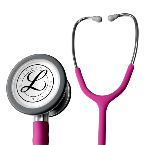 Image of 3M Littmann Classic III Stethoscope, 5648C, 27 inch Raspberry Satin Finish Tube for Added Comfort, Flexibility and Cleanability, Stainless Steel Chestpiece, More Than 2X as Loud, Weighs Less