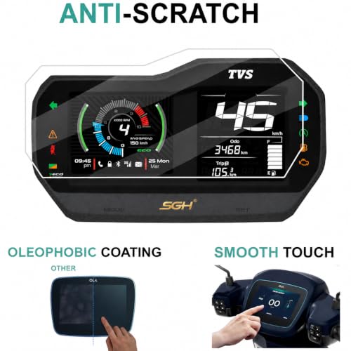 Image of Screen Guard Compatible with TVS Jupiter 125 SmartXonnect 2024 & 2025 | TFT Digital Instrument Cluster Display Screen Protector | HD Clear | Anti Scratch | Bubble Free | Fingerprint Resistant | Easy Installation