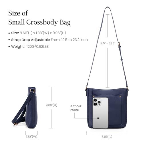 Image of befen Genuine Leather Crossbody Purses for Women Travel Cross Body Bags Lightweight with Adjustable Shoulder Strap