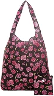 ECO CHIC Lightweight Foldable Reusable Shopping Bag | Water Resistant Shopping Tote Bag | Folds Into Attached Pouch for Storage | Made from Recycled Plastic Bottles