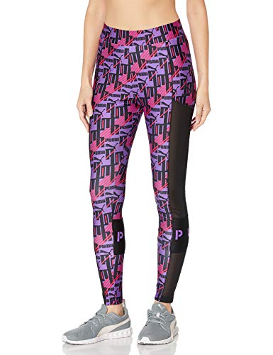 PUMA Women's XTG All Over Print Leggings, Purple Glimmer-AOP, M