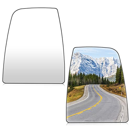 Left & Right Side Upper Rearview Convex Heated Mirror Glass With Rear Holder Fits for 2015-2022 Ford Transit-150 250 350 HD for CK4Z17K707B CK4Z17K707D 1 Pair