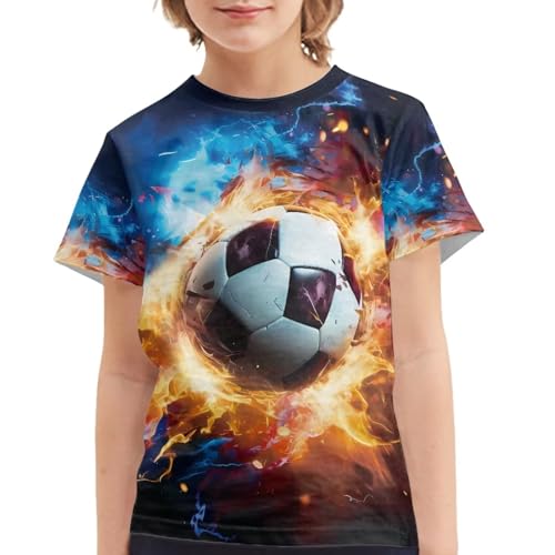 Image of JEOCODY Boys Girls Graphic Tees Funny 3D Printed Short Sleeve T-Shirts 3-16T