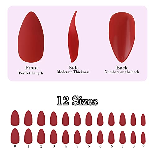 MWOOT 144 Pezzi 6 Set Unghie Finte a Stiletto