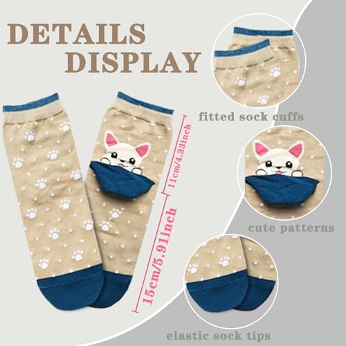 Image of Chalier Womens Funny Socks Cozy Cute Printed Patterned Fun Socks Novelty Cat Dog Socks for Women