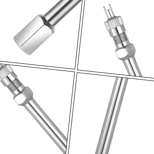 Image of 4 Pcs 4.3 Inch Valve Stem Extension, 110 mm Wheel Tire Valve Extension Long Brass Universal Tire Stem Extender for Car, Motorcycle, Truck, Bike (Silver)