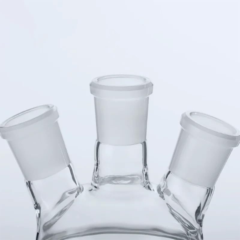 2000mL Three-Hole Jacketed Reaction Bottle - Double Layer Glass Reactor Flask for Laboratory Use