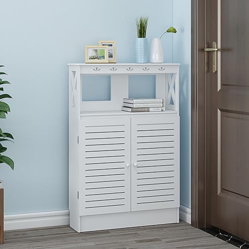 Armoire de couverture de radiateur blanche en bois pour étagère de chauffage chic