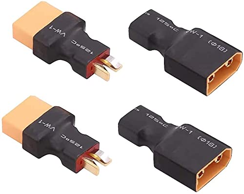 Xingkang 2Pair No Wires Deans T Style Deans Plug to XT90 Female Male Adapter Connector for RC Lipo/NiMH Battery Charger