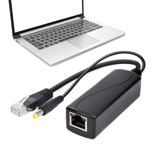 Adaptador inyector y divisor POE para cámaras, cable RJ45 con conector DC 5.5x2.1 mm, alimentación sobre Ethernet miniatura 5