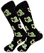 Balanced Co. Kermit Meme Dress Socks Funny Socks Crazy Socks Casual Cotton Crew Socks (Black)