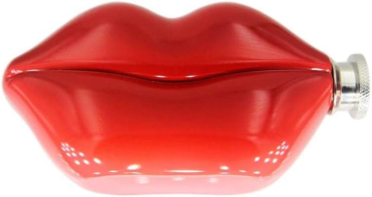 Lips Flask Stainless Steel Lips Shaped Hip Flask (5oz, Red)