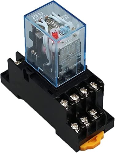 Relé MY4NJ 110V AC de 14 pines con base de enchufe y bobina DPDT miniatura de 5 amperios 5