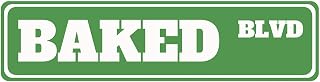 Baked BLVD Street Sign,Baked Sign Baked Decor Lbaked Gift,Funny Wall Decor for Home Bedroom Man Cave,Quality Metal Signs 16x4 Inch