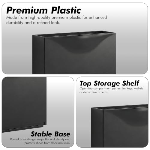 Image of TNT THE NEXT TREND Space Saving Shoe Rack Cabinet | Dustproof Flip Door Shoe Storage Organizer | Modern Minimal Shoe Stand for Entryway, Living Room, Bedroom & Hallway | Black Finish (Pack of 2)