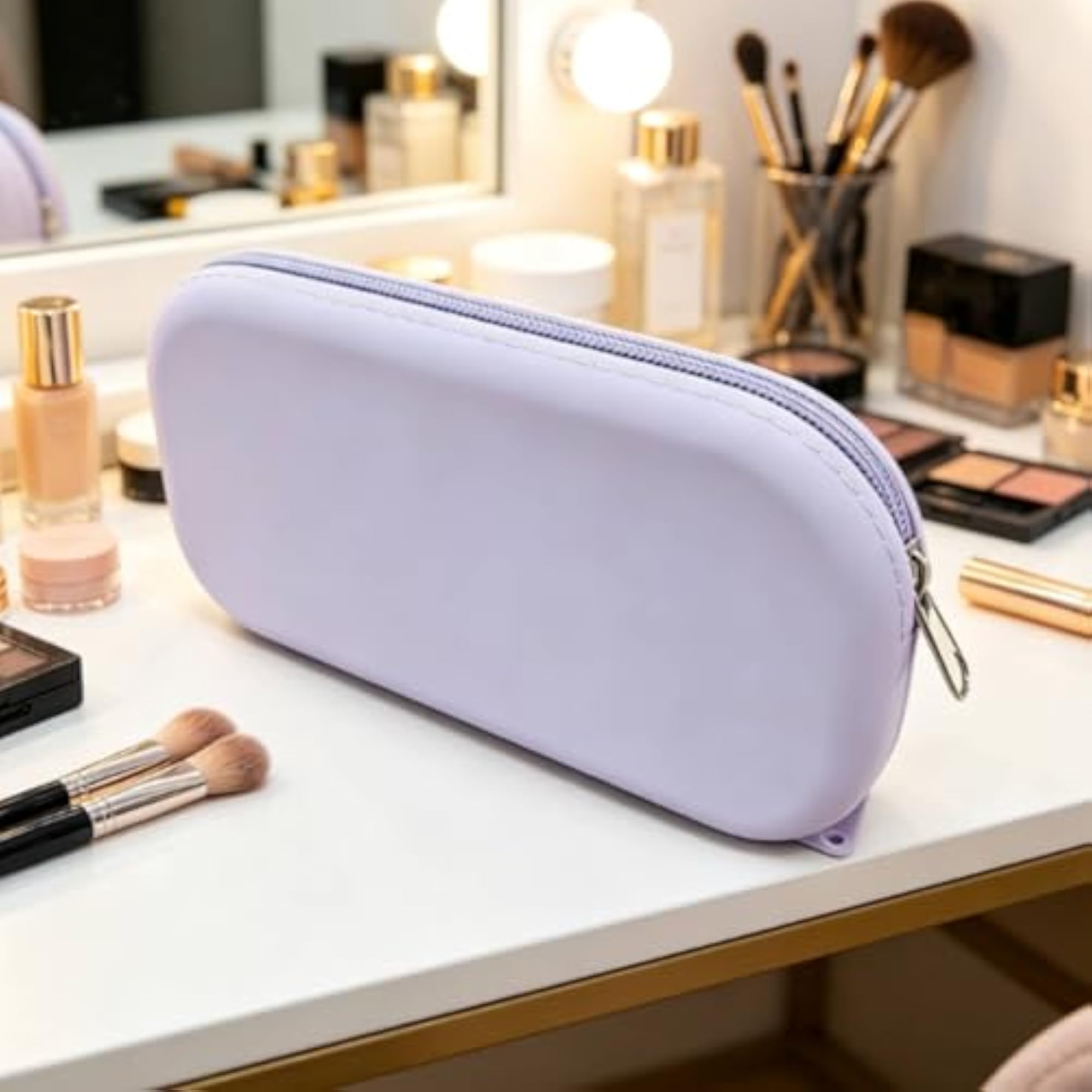 Large Capacity Silicone Zip Pouch Easy to Clean