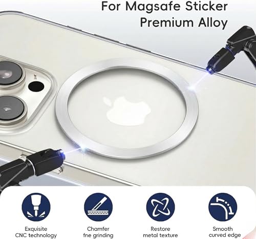 Image of RIGGEAR for MagSafe Ring Sticker, Universal Metal Plate Adapter Ring for Phones /Cases to Work with Magnetic Accessories - White (Pack of 2)