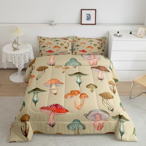 Image of Feelyou Mushroom Wild Stuff Comforter Set Full Size Kids Boys Girls Bedding