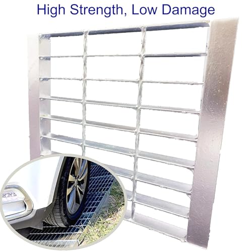 Image of Galvanized Steel Drain Grate with Lip, Channel Cover 12x12 in