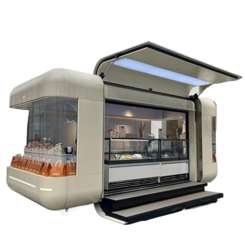 Remolque de alimentos personalizado con equipo de cocina integrado y área refrigerada separada, camión móvil de restaurante (incluye sistemas de cocción, congelación y limpieza)