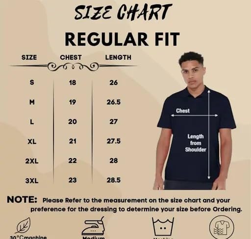Image of Men's Cotton Blend Half Sleeve Solid Regular Fit Solid Comfortable Stylish Polo Tshirt 12