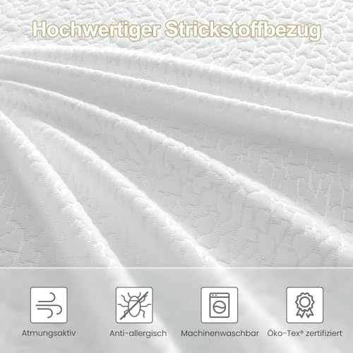 BedStory Topper 180x200cm, 7,5cm Zwei Härtegrade H5&H6 Gel Topper hart mit Abnehmbarem und Waschbarem Bezug, Atmungsaktiver und Bequemer Matratzentopper für Boxspringbett Unbequeme Betten Schlafsofa