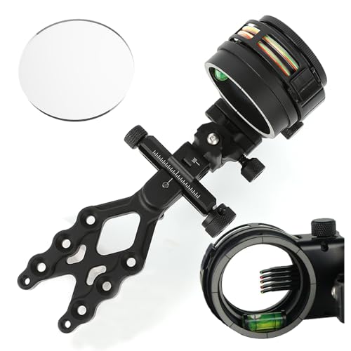 PYMUST Visor de 5 Puntos para Arco Compuesto, de aleación de Aluminio con Lentes de 4X, 6X u 8X, Ajustable para diestros y Zurdos, para Accesorios de Tiro de Caza con Arco (Visor de 5 Puntos)
