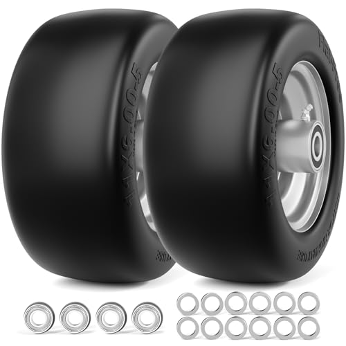 RONPOW 11x6.00-5 Flat Free Tires, Zero Turn Mower Front Tires, 11x6-5 Solid Mower Wheel for Residential and Commercial, With 5/8