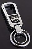 TSD Car Key chain Zinc alloy Handmade Leather Double Ring Keychain For Infiniti