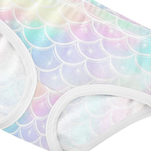 Cotton Girls Underwear Toddlers Pastel Mermaid Scales Little Girl Panties Artistic Kids Briefs Undies 2t4