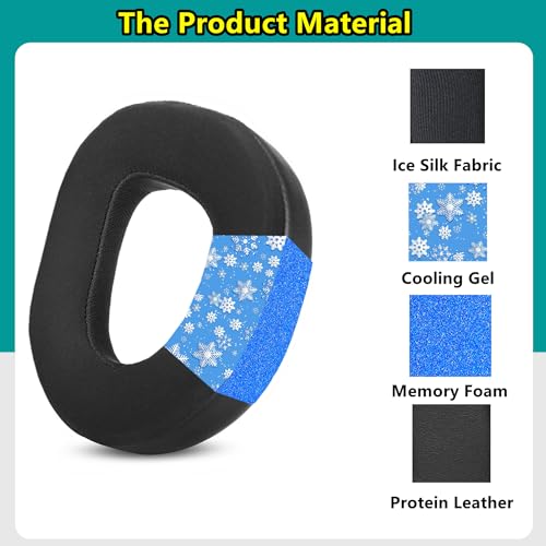 Cooling Gel Ear Pads Ear Cushions Compatible with Turtle Beach Stealth 700 Gen 3 (700 Gen3) Wireless Gaming Headset Earpads Replacement Ice Silk Fabric Memory Foam Black - Image 4