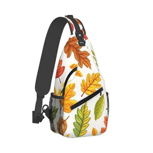 Mochila cruzada ligera estampado hojas para viaje miniatura 2