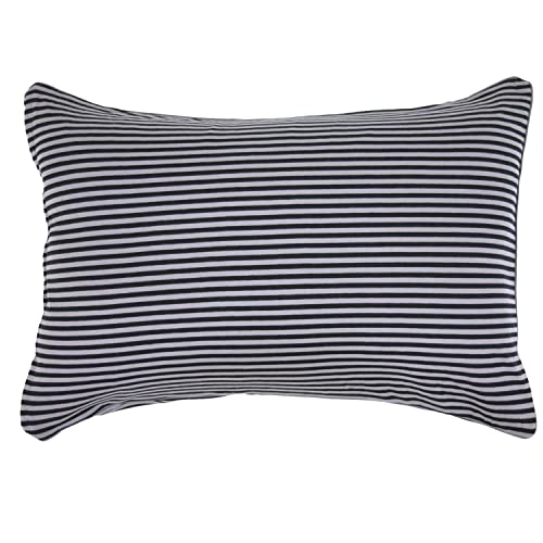 メリーナイト 枕カバー ボーダー柄 ブラック 約35×50cm ファスナー式 まくらが入れやすい 綿100% ニット素材 ピタッと装着 洗える オールシーズン NT35501-01