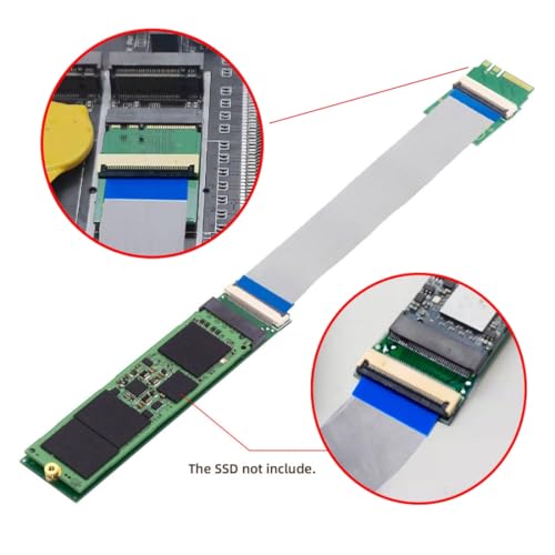 Adaptador M.2 NVME M-Key a llave A+E con cable plano flexible ChenYang 7