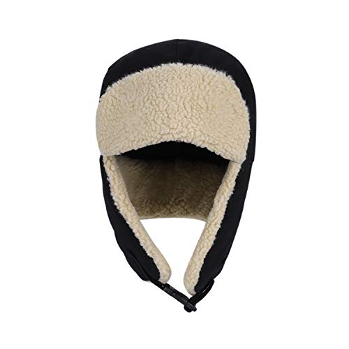 SIQITECH Wintermütze Herren Ohrenklappen Baumwolle Faltbar Trappermütze Warm Dick Fliegermütze Winddicht Schneedicht Bomber Hut Anti Staub Ohrenschützer für Outdoor Skaten Radfahren Snowboarden Cover