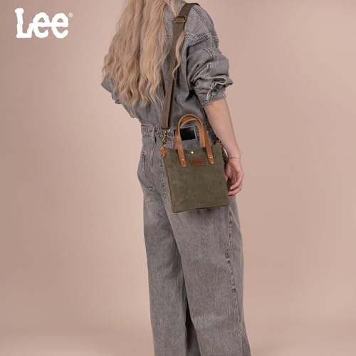 Image of Montana West x Lee Tote Bag for Women Waxed Canvas Top Handle Handbags with Leather Handle and Strap