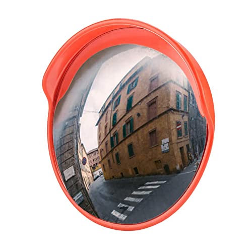 YQJY Espejo De Seguridad para Tráfico Convexo De 45 Cm, Entrada De Entrada De 130 ° Espejo De Tráfico Convexo De Gran Angular para Entrada Espejo De Seguridad para Giro En Esquina con Borde De Prueba Cover