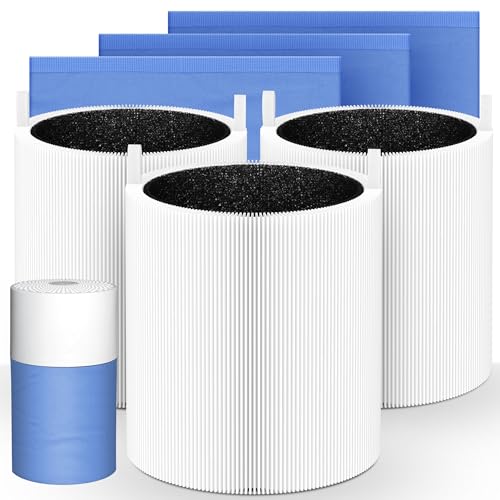 Image of 3 Packs 511 Replacement Filters Compatible with Blueair Blue Pure 511 Air Cleaner Purifier, 3 Stages Filter of Premium Filter and Activated Carbon with 3pcs Cloth Cover Pre-Filters