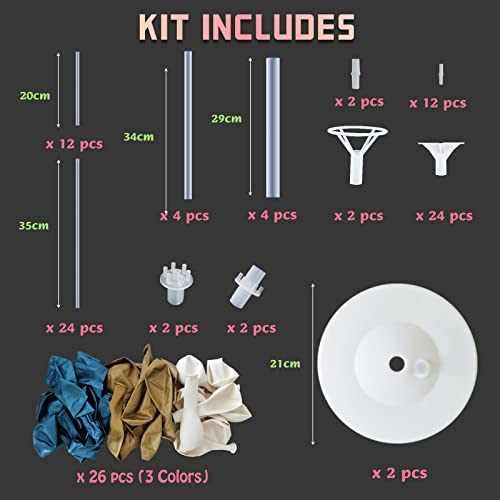 Balloon Column Kit For Floor- Set Of 2,Balloon Columns With Stand, Base And Pole,Balloon Tower Backdrop Decoration For Wedding, Baby Shower, Birthday Party, Or Bachelorette Parties (Blue Gold) #TOP1