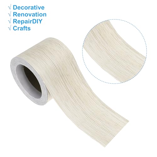 Image of PATIKIL Wood Grain Repair Tape 2in x33ft, Self Adhesive Realistic Textured Repair Tape Patch for Floor Door Table Cabinets Desk, White Maple