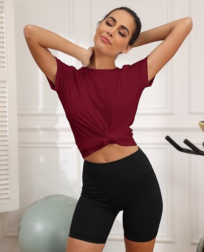 Image of KevaMolly Workout Tops for Women UPF50+ Breathable Loose Fit Yoga T Shirts Short Sleeve Running Gym Athletic Tee Top