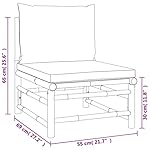 Bambus Garten-Lounge-Set 9-teilig Taupe