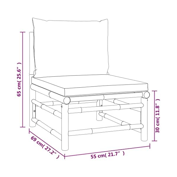 Bambus Garten-Lounge-Set 9-teilig Taupe